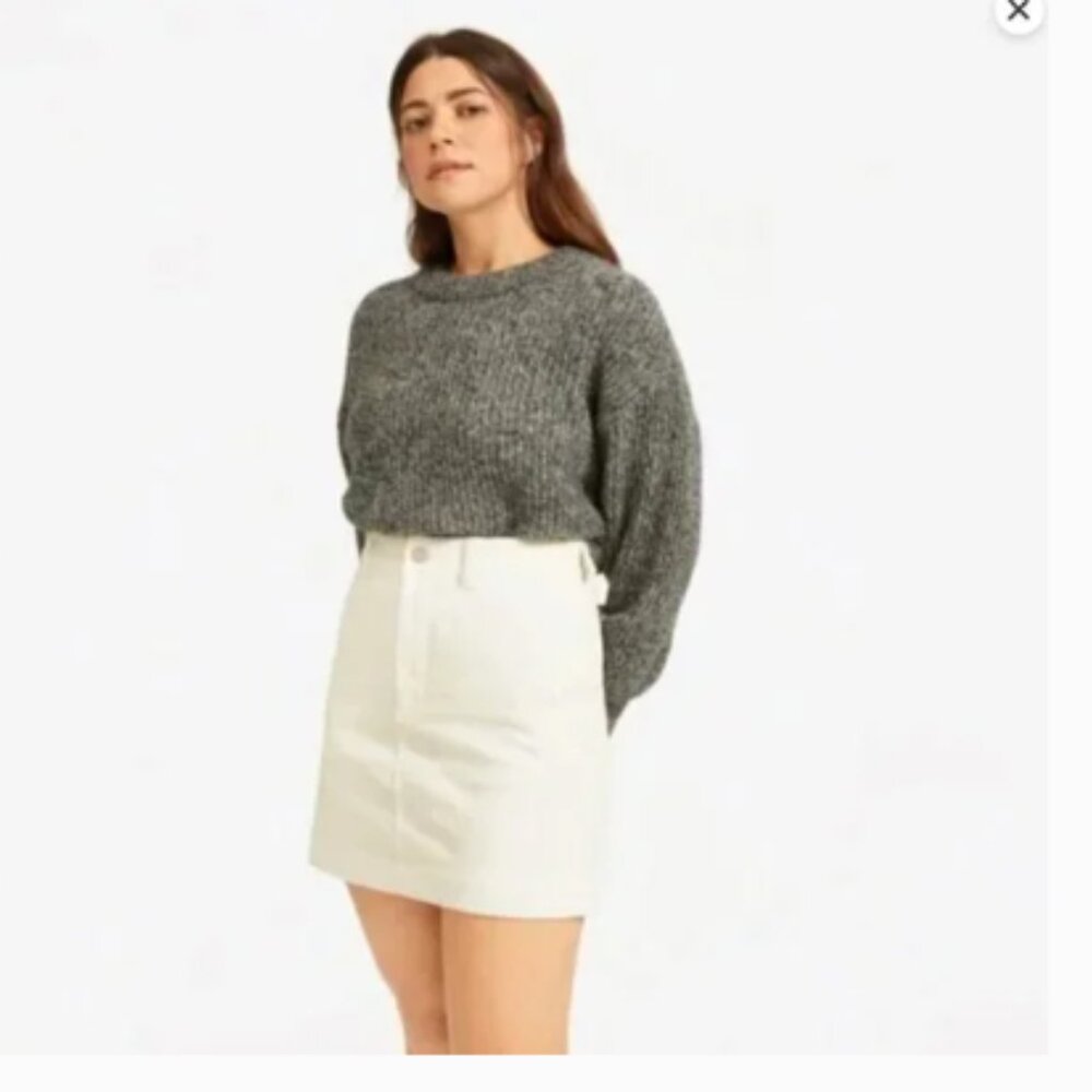Everlane Off White Cream Corduroy Cotton Skirt